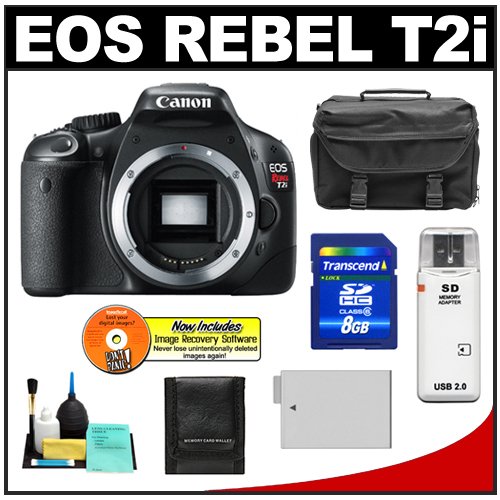 Black Friday Canon EOS Rebel T2i Digital SLR Camera + 8GB Memory Card + Battery + Case