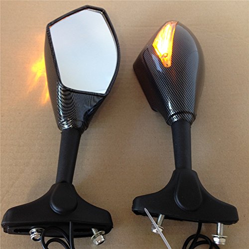 

Turn Signal Mirrors Fit For Suzuki Gsxr Hayabusa Sv650S Katana Rf600R Carbon+Cl