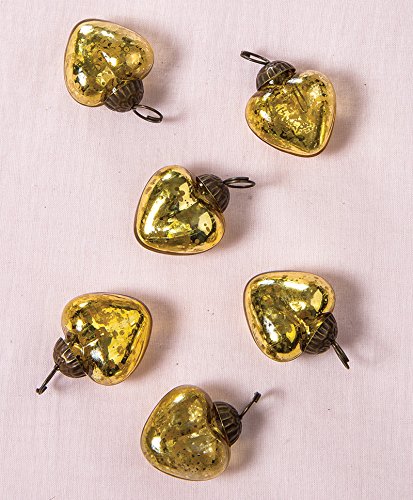 

Luna Bazaar Mini Mercury Glass Christmas Ornament (heart design)