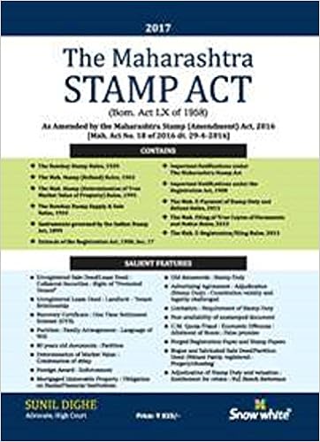 Maharashtra Stamp Act (2017 edition) Book