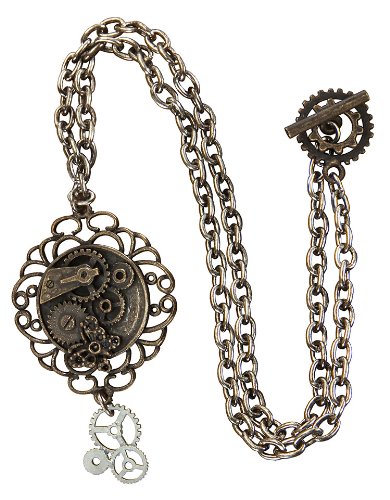 Steampunk Antique Butterfly Gear Necklace