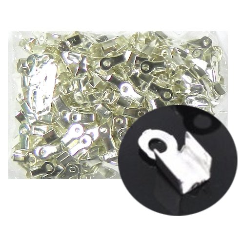 

Rockin Beads Brand, 1000 Fold Over Cord Tip/ends Crimps Silver Plated Steel, 9x4mm (Fit 2mm Cord) Approx 1000