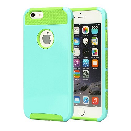 iPhone 6 Case, oneCase™ Hybrid High Impact Shockproof Protective Case Hard Plastic+Soft Silicon Rubber Armor Defender Case Cover for Apple iPhone 6 4.7 inch Screen with Stylus & Screen Protector (Light Blue/Green)