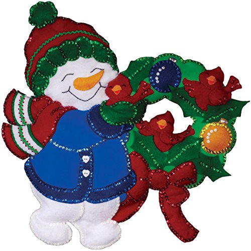 

Tobin Snowman and Cardinals Wall Hanging Felt Applique Kit, 16 by 17-Inch