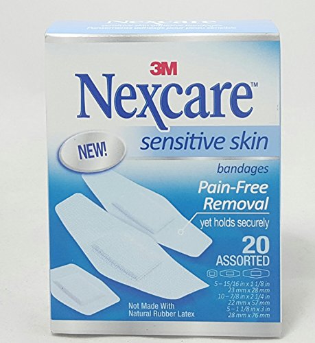 Nexcare Sensitive Skin Bandages, Assorted Sizes, 20 Count Per Box (2 Boxes)