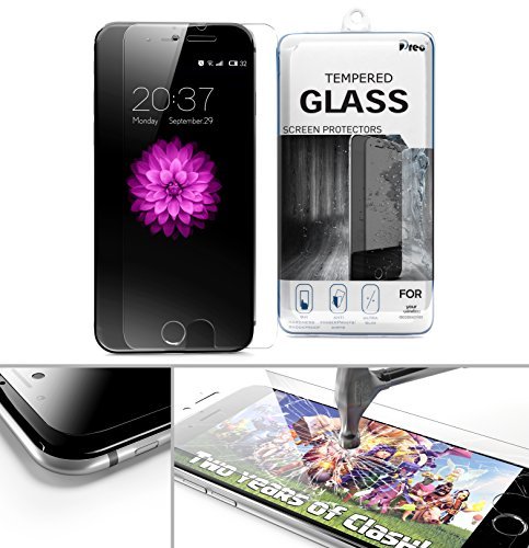 iPhone 6 Screen Protector Glass, DREO® [Impact Series] iPhone 6 4.7 Inch Premium High Definition Shockproof Clear Tempered Glass Screen Protector 0.3mm Thickness 2.5D Curved Edge for iPhone 6 4.7 Inch - Retail Packaging - One Year Warranty