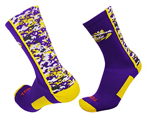 TCK LSU Tigers Digital Camo Crew Socks