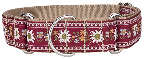 Country Brook DesignÂ®Red Queen Of The Alps Woven Ribbon Martingale Collar - M
