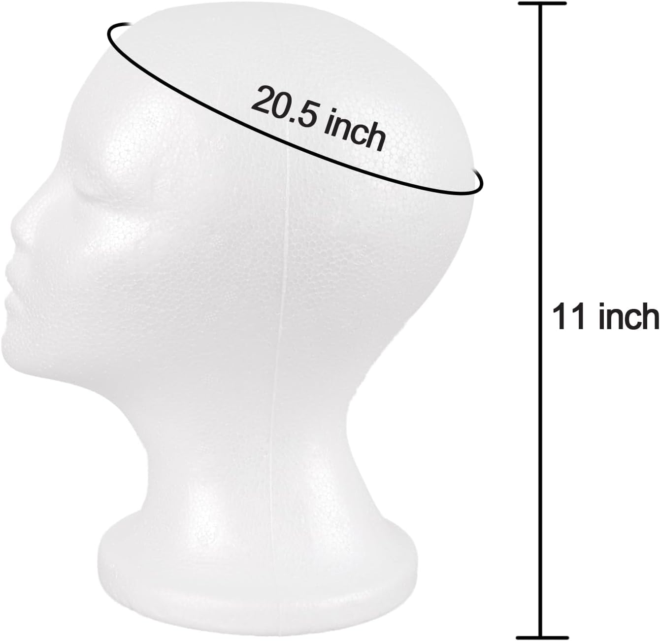 Testa di mannequin in polistirolo per parrucche e cappelli_voghion.com