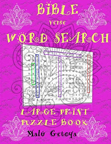 BIBLE verse WORD SEARCH LARGE PRINT PUZZLE BOOK: Religious word search books for adults large print,giant,inspirational and Génesis 1. by Malu Getoya