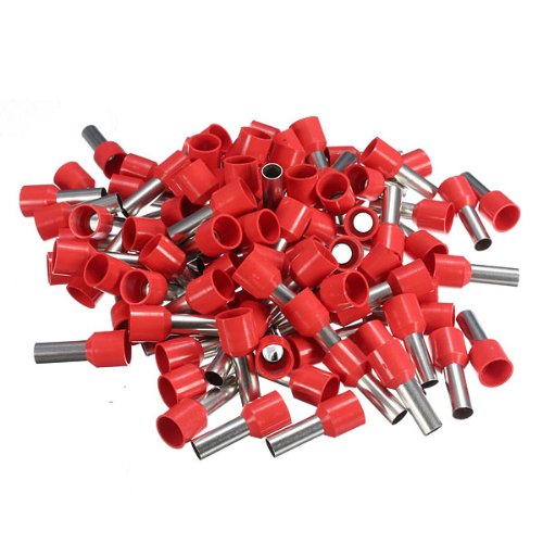 Wire Copper Crimp Connector Insulated Ferrule Pin Cord End Terminal Red(Set of 100)