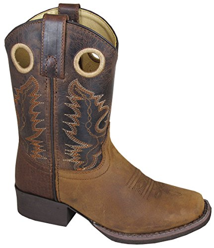 Smoky Mountain Children Marshall Square Toe Western Cowboy Boots Distressed Brown
