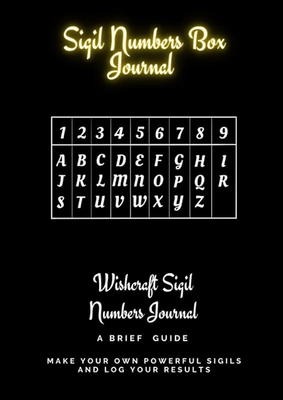 Sigil Journal - Wishcraft Sigil Numbers Journal - Size 8.27” x 11.69”: Number boxes ready for you to make your own magic sigils by Lisette Art and Wishes