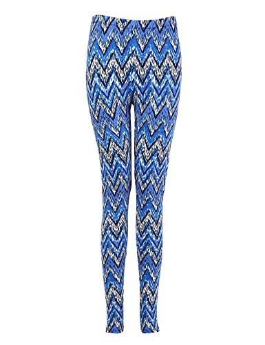 Bentibo Women's Fashion Floral Printed Spandex Leggings Skinny Pants Blue L