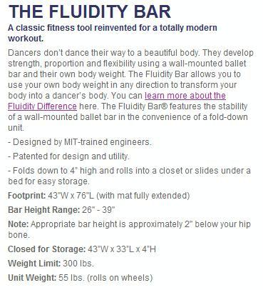 Fluidity Fitness Evolved Ballet Barre Pilates Dance Bar Yoga Exercise ...