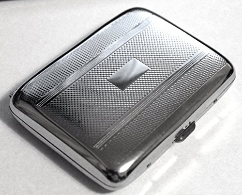 Victorian Style Cigarette Case Double Sided King Size, Linear Pattern By Kasebi