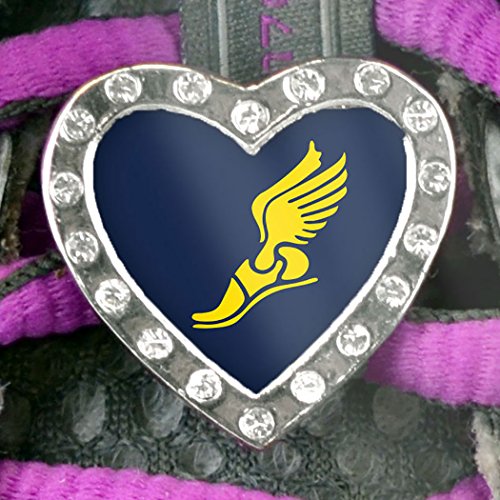 

Rhinestone Heart Shaped Shoe Lace Charm Winged Foot (Yellow)