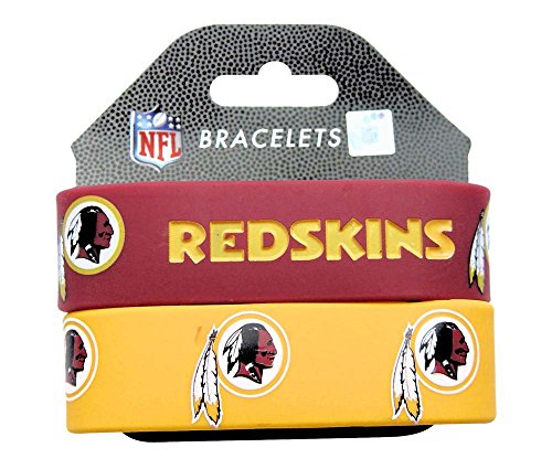 NFL Washington Redskins Silicone Rubber Bracelet Set, 2-Pack