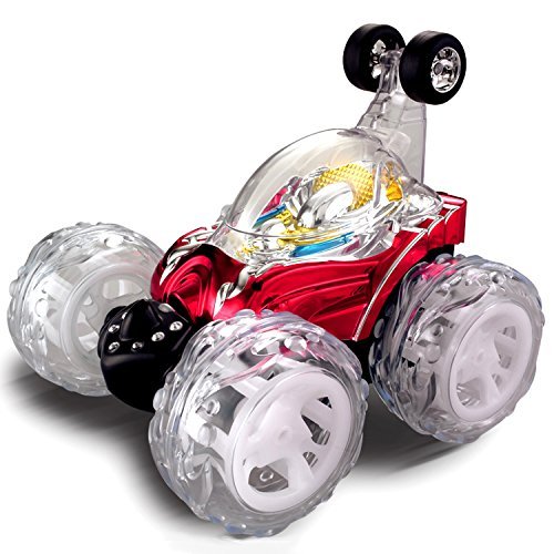 Large RC Rolling Stunt Car Turbo Twister Radio Control Spin Truck with Color flash & Music switch (Color may vary) by Poco Divo