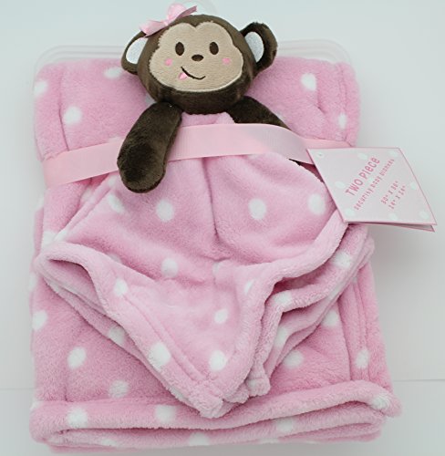 Algopix Similar Product 3 - Monkey Print Pink Security Baby Blankey