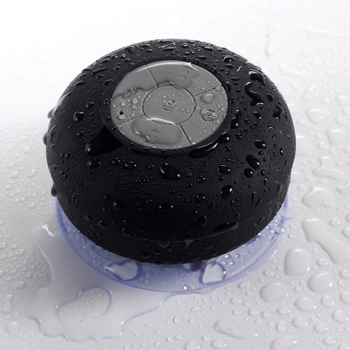 Bluetooth Speaker - Noot® SoundPod IPx4 HD Water Resistant Bluetooth Shower Speaker, HandFee Portable Speakerphone with Built-in Mic, Control Buttons and Dedicated Suction Cup for Bathroom, Pool, Jacuzzi, Boat, Car & Outdoor - All Apple iPhone's / iPad's / iPod's, All Samsung Galaxy's, All Android Smartphone and MP4 / MP3 - 2 Years Warranty (Black)