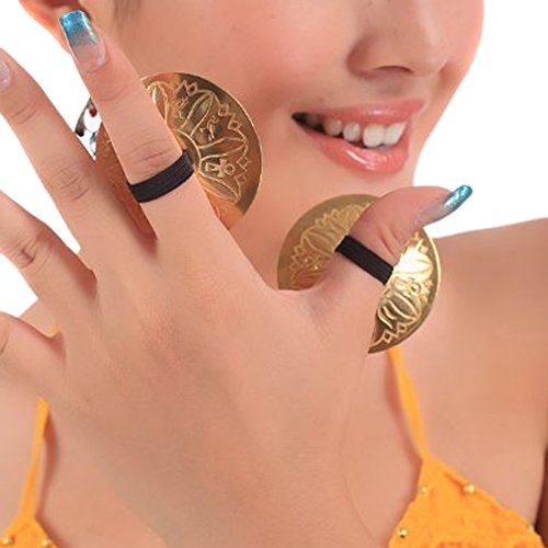 Sealike New Arrival 4 Pcs Alloy Belly Dancing Finger Zills Finger Cymbals for Dancer Party with a Stylus