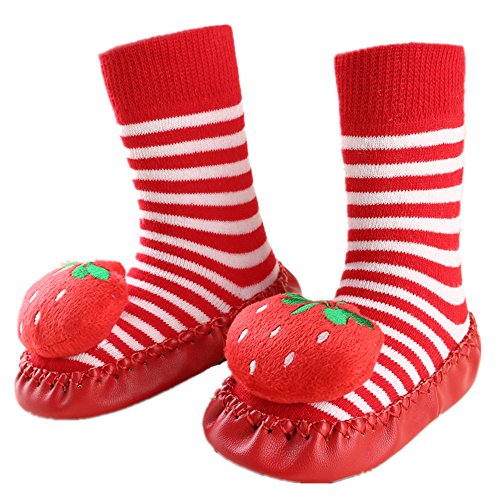 Yougao Baby Cartoon Non-Skid Rattle Sock Shoe Anti Slip Skid Socks Toddler Shoes (FBA)