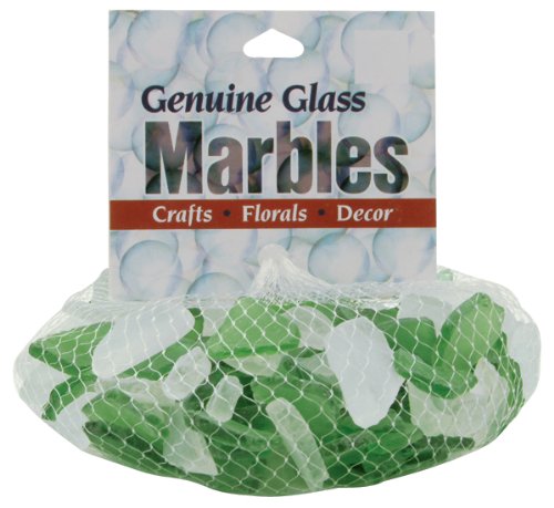 

Decorative Accent Glass 1lb Mesh Bag-Green/Frost