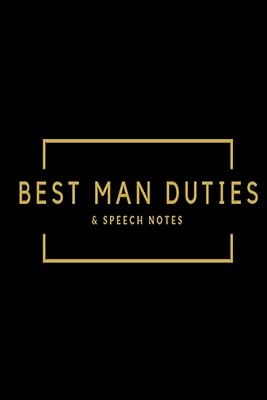 Best Man Duties & Speech Notes: Black & gold wedding planning lined paperback jotter