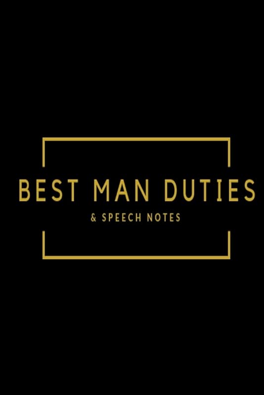 Best Man Duties & Speech Notes: Black & gold wedding planning lined paperback jotter by Shard Designs