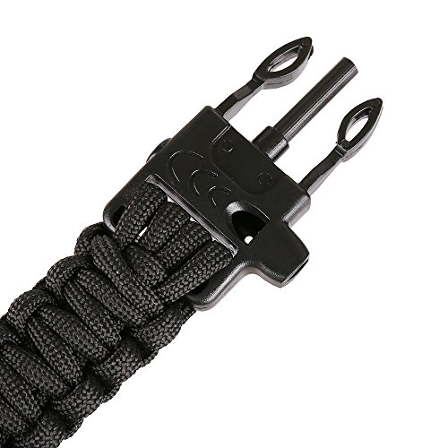 

Gonex 550 Paracord adjustable Premium Paracord Bracelet with Fire Starter Military Survival Parachute Cord fits approx 8"-10" (23-26 cm) Wrists 4 Color to Choose