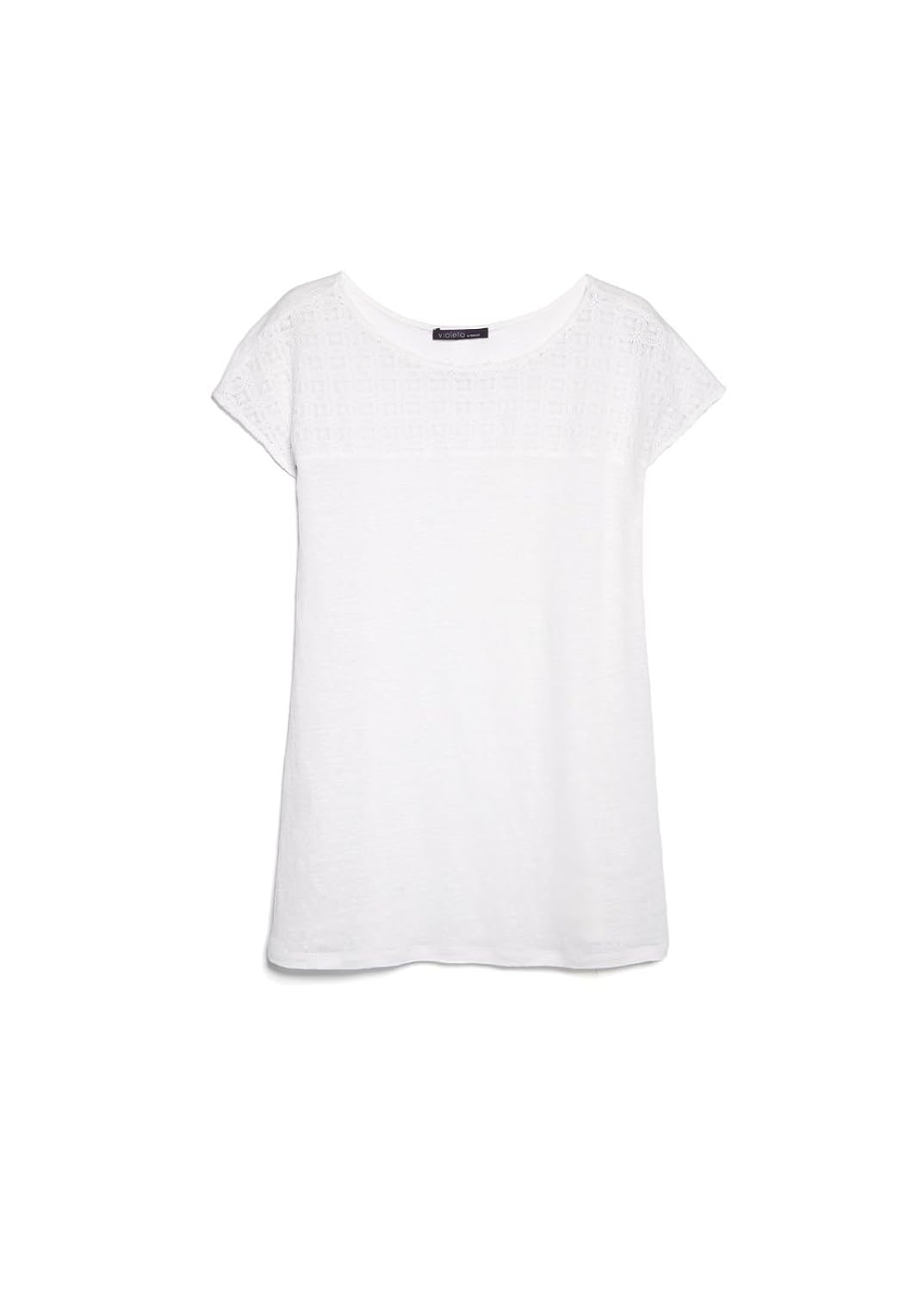 

Violeta By Mango Women's Guipure Linen T-Shirt
