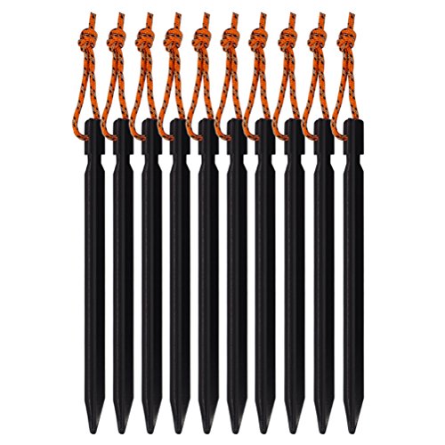 TripmasUltralightAluminumTentStakesRhombicTentPegswithReflectivePullCords&#;Pouch,Pack