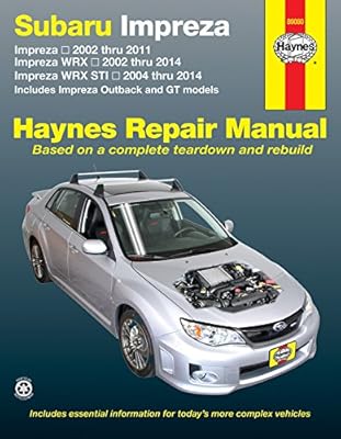Subaru Impreza 2002 thru 2011, Impreza WRX 2002 thru 2014, Impreza WRX STI 2004 thru 2014: Includes Impreza Outback and GT Models