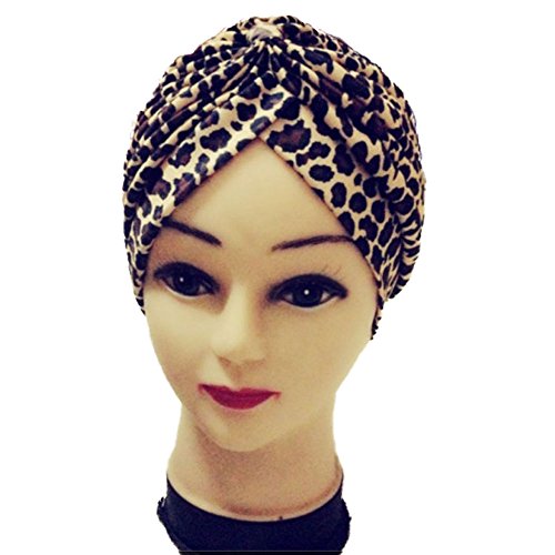 Pusheng Women's Radiant Pleated Stretchable Polyester Swimming Bathing Turban Hat Head Cover Sun Cap