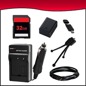 Battery and Charger Bundle Accessory Kit for Canon VIXIA HF M50, HF M500, HF M52, HF R30, HF R300, HF R32 Full HD Camcorders includes (BP-727 High Capacity Intelligent Replacement Battery Pack, BP-727 Charger, 32GB SD Memory Card, HDMI Cable, USB Card Reader/Writer, Mini Table Tripod)