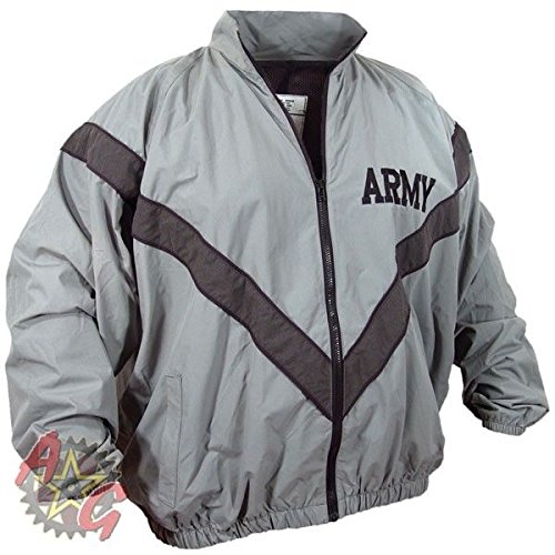 New US Army Military Gray Physical Training Fitness PT Uniform Top Sweat Jacket DSCP USGI