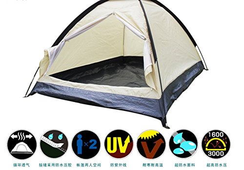 CAMTOA Camping Tent 2 Person Water Resistant Berth Dome Single Layer Camping Hiking Tent Waterproof Travel Outdoor With Carry Bag