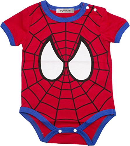 Stylesilove Super Hero Baby Boy Costume Jumpsuit (6-12 Months, Red Spiderman)