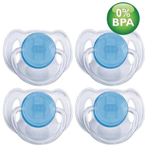 Philips Avent Translucent Toddler Pacifiers 6-18 Months - 4 Pack (Blue)