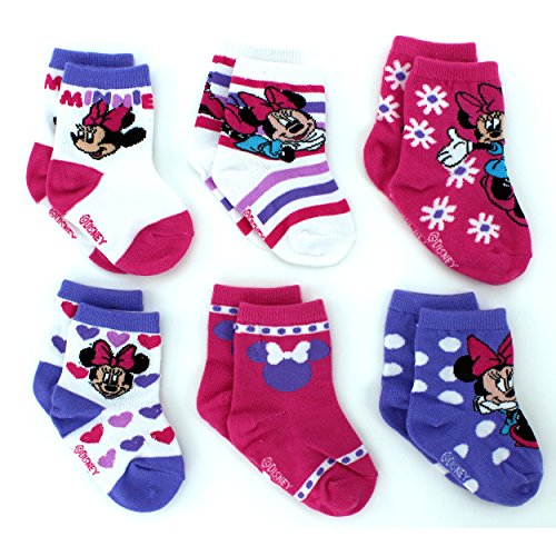 Minnie Mouse Girls 6 pack Socks (Baby)