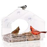 Window Bird Feeder House. Feeders Include Easy Removable Tray, 4 Heavy Duty Suction Cups, Drain Holes & Stylish Packaging. Enjoy Wild Birds Up Close! Gift For Bird Lovers, Kids and even Cats! Includes VIP Customer Service.