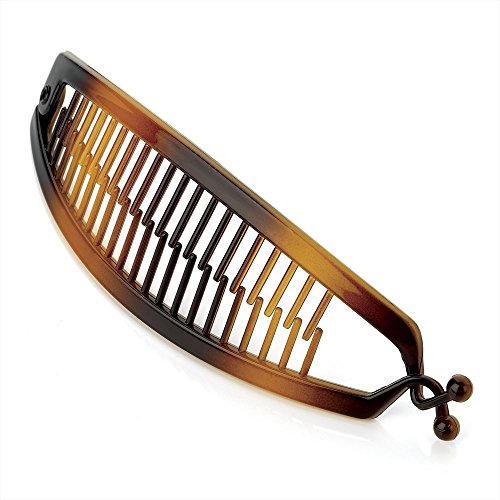15cm Long Fish Tail Design Hair Banana Clip Comb Clamp Slide in Tort/ Brown