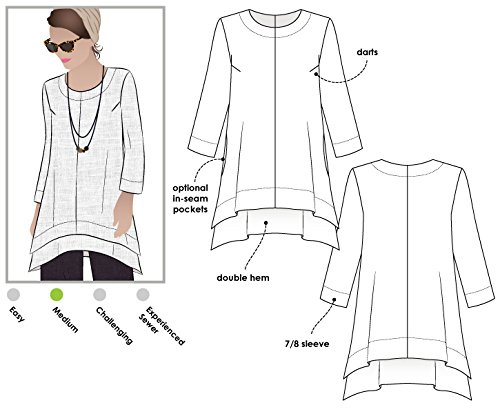 Style Arc Sewing Pattern - Daisy Designer Tunic (Sizes 04-16) - Click for Other Sizes Available