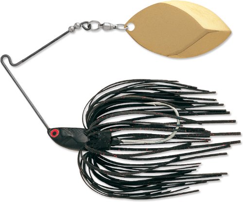 Terminator T1 Spinnerbait-Oklahoma/Gold Blade (Black Red Flake, 3/8-Ounce)