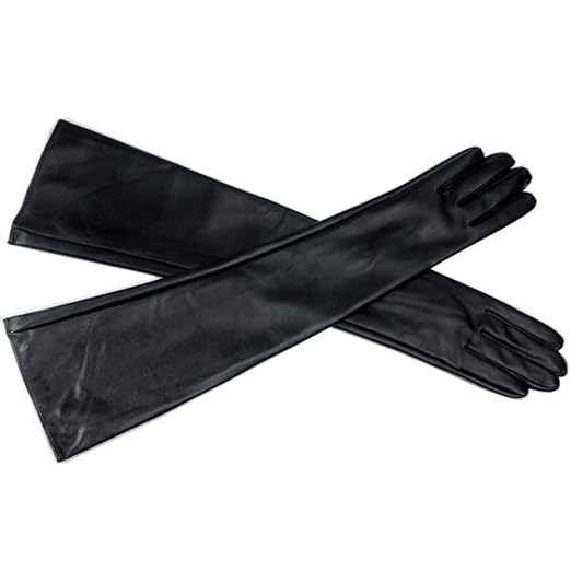 FUNOC® Women Opera Fancy Dress Faux Leather Over Elbow Long Gloves 20"