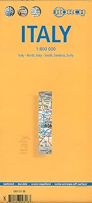 Laminated Italy Road Map by Borch (English Edition)