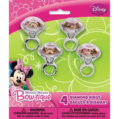 Minnie Mouse Diamond Ring Party Favors, 4ct
