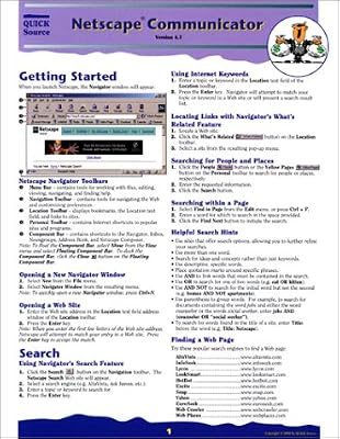 Netscape Communicator 4.7 Quick Source Reference Guide