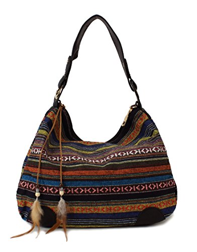 Scarleton Striped Jacquard Hobo Bag H1581